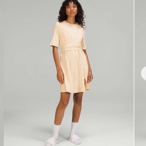 Lululemon Athletica Prosecco/Cream Pima Cotton Wrap Dress Size 4
